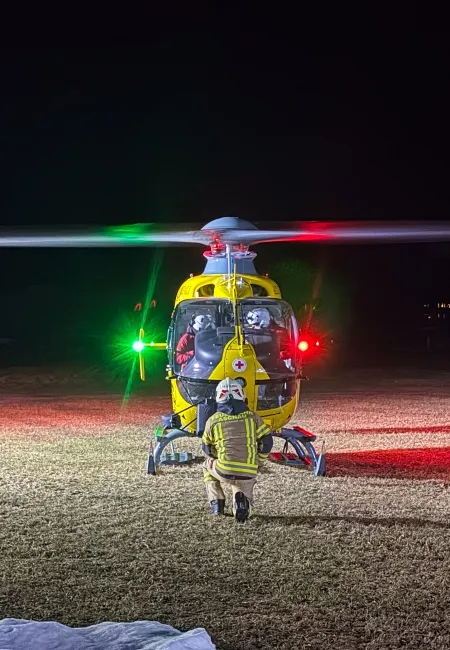Übung mit Hubschrauber